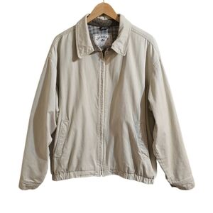 Aberdeen Collection Men's Pale Khaki Fleece Lined Full-Zip Jacket. Size XL